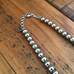 Simple silver beaded necklace